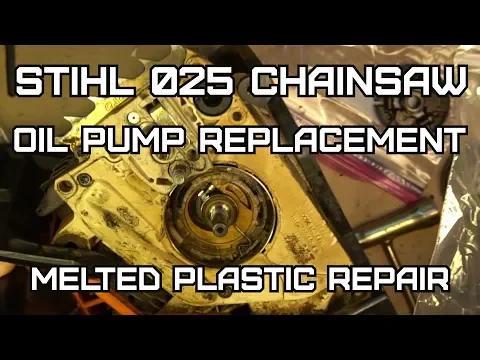 Stihl 025 Chainsaw Oiler repair and replacement