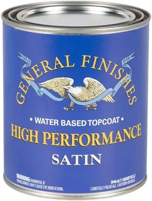 General Finishes High-Performance Water Based Topcoat, 1 Quart, Satin